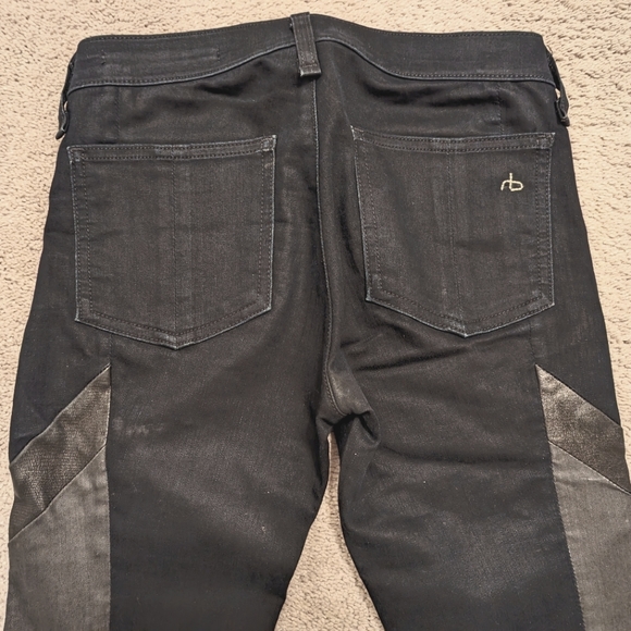 Size 24 rag & bone moto style skinny jeans - Picture 2 of 6